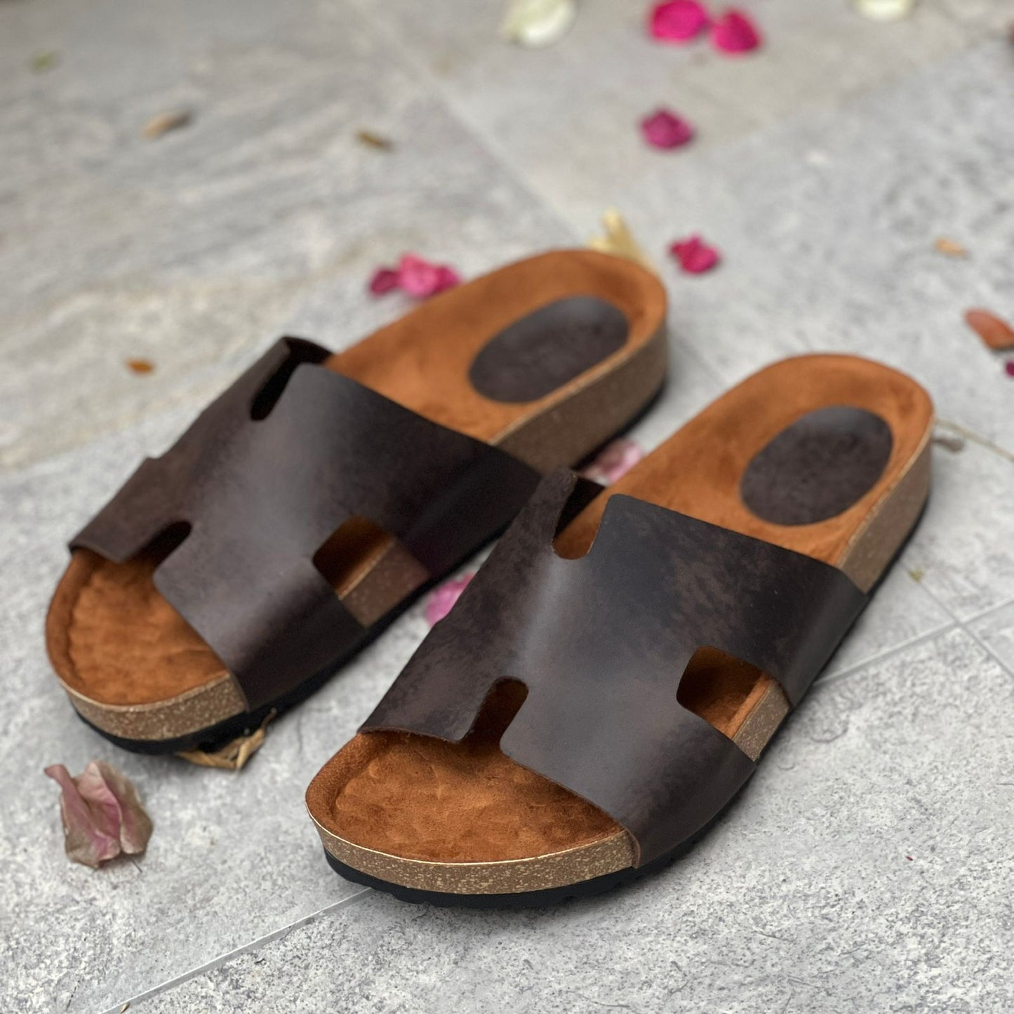 Sandalia H para caballero (100% cuero)