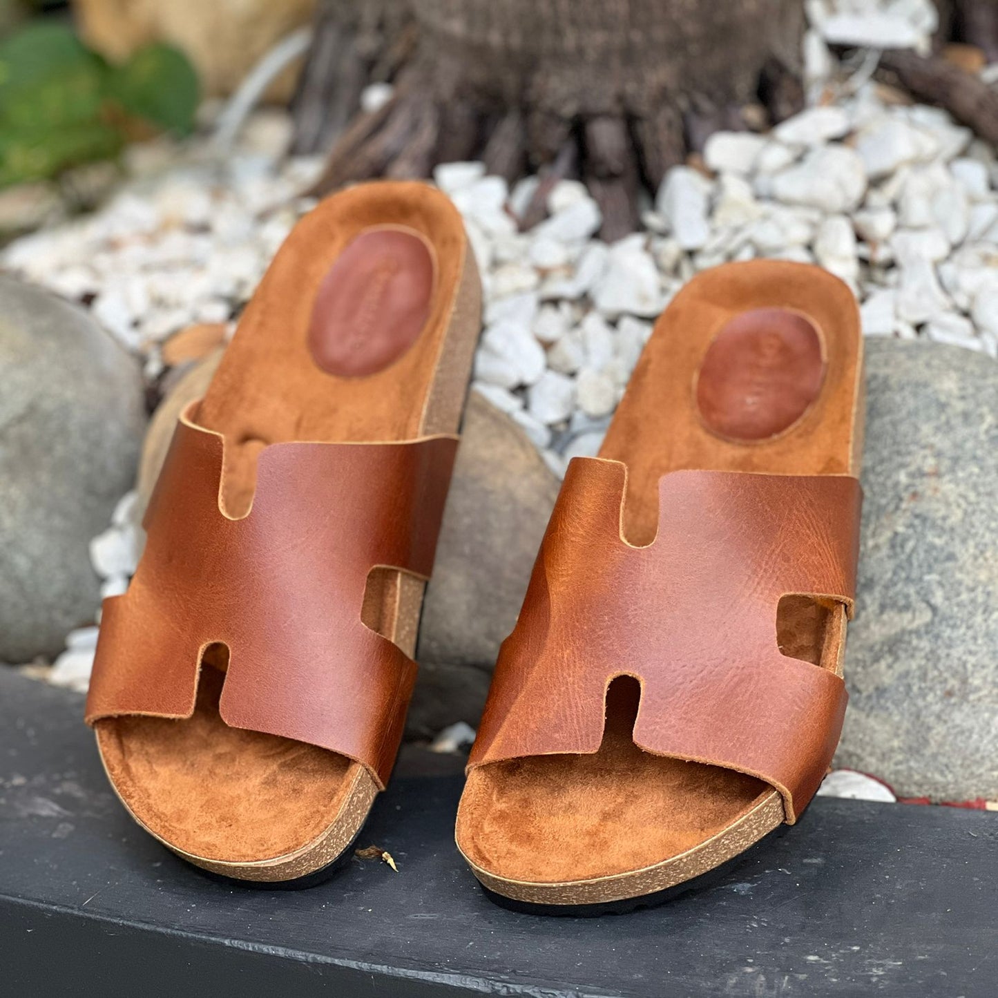 Sandalia H para caballero (100% cuero)